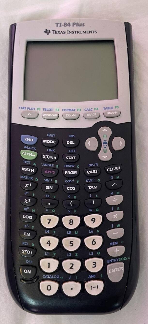 Texas Instruments TI-84 Plus Graphing Calculator Tested Works/No Cover